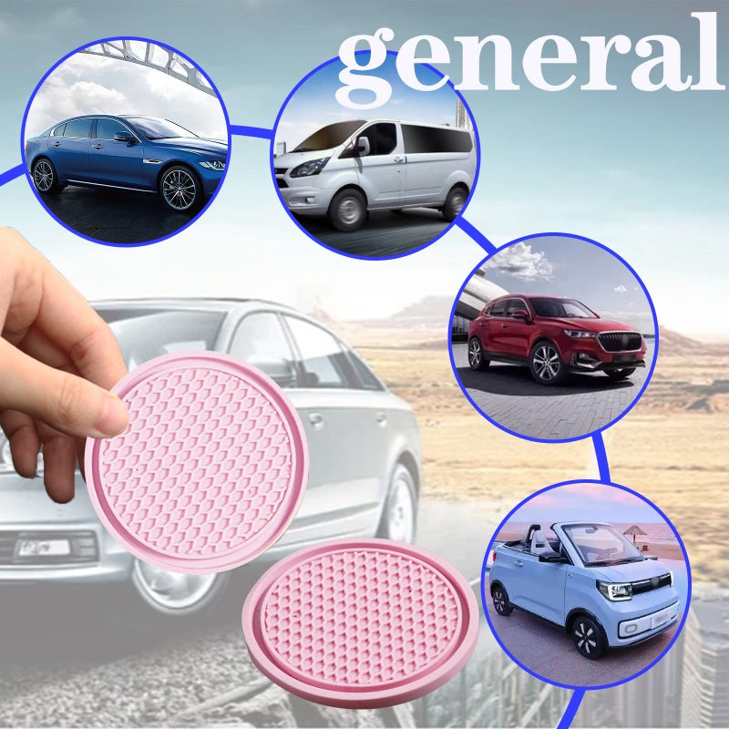 Sodcay 4 PCS Car Cup Holder Inserts  Anti Slip PVC Honeycomb Waterproof Fixed Tea Coasters  Universal for Vehicle Interior Cup Mats (Pink) - Image 5
